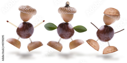 Drei Kastanienmännchen