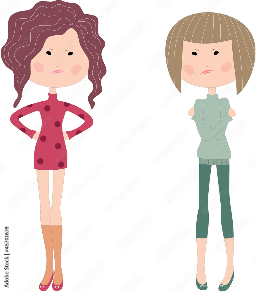 Two cartoon girls Two cartoon girls