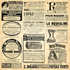 Fotobehang Kranten Retro reclamepagina uit krant  © lynea