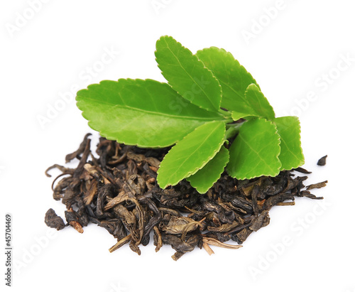 dry tea with green tea leaves