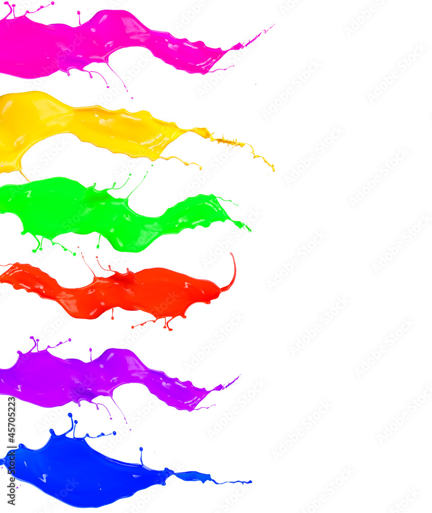 Colored splashes on white background Colored splashes on white background