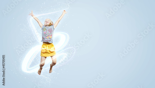 happy kid jumping