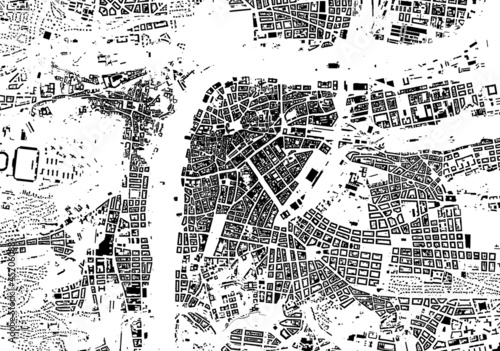 Prague black white city plan - street texture