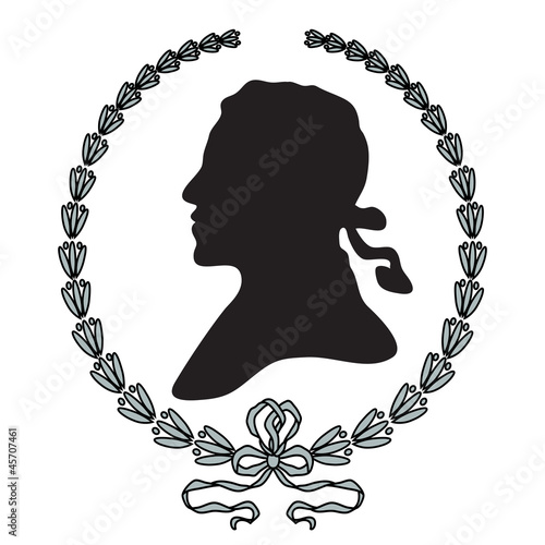 laurel wreath with man silhouette