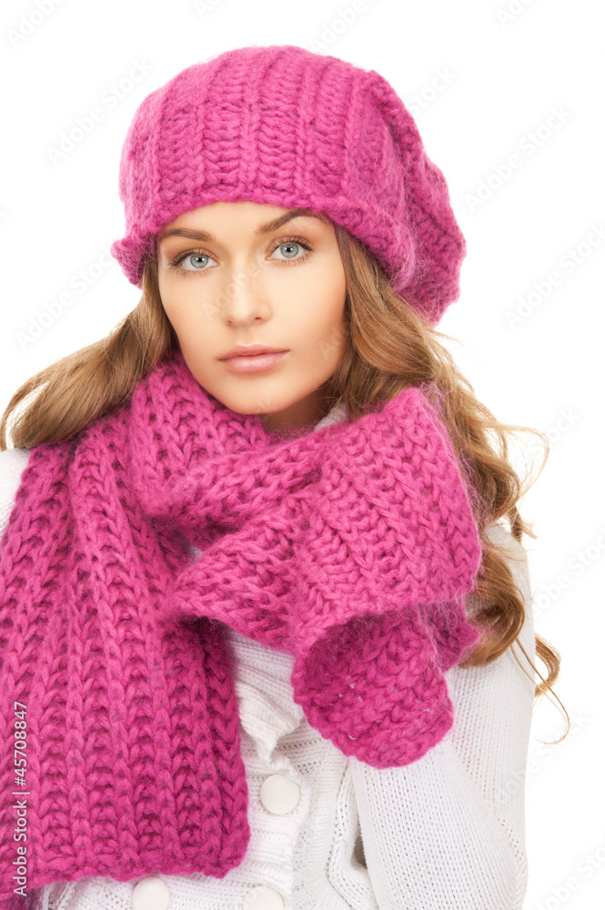 beautiful woman in winter hat beautiful woman in winter hat