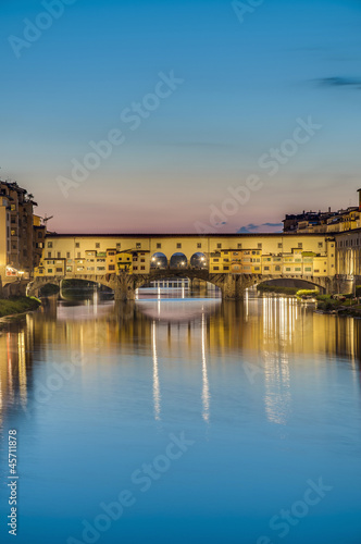 The Ponte Vecchio  Old Bridge  in Florence  Italy.