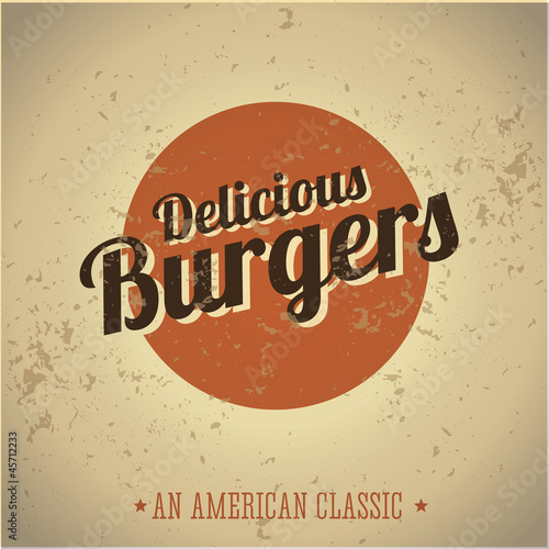 Delicious burger vintage  American Classic