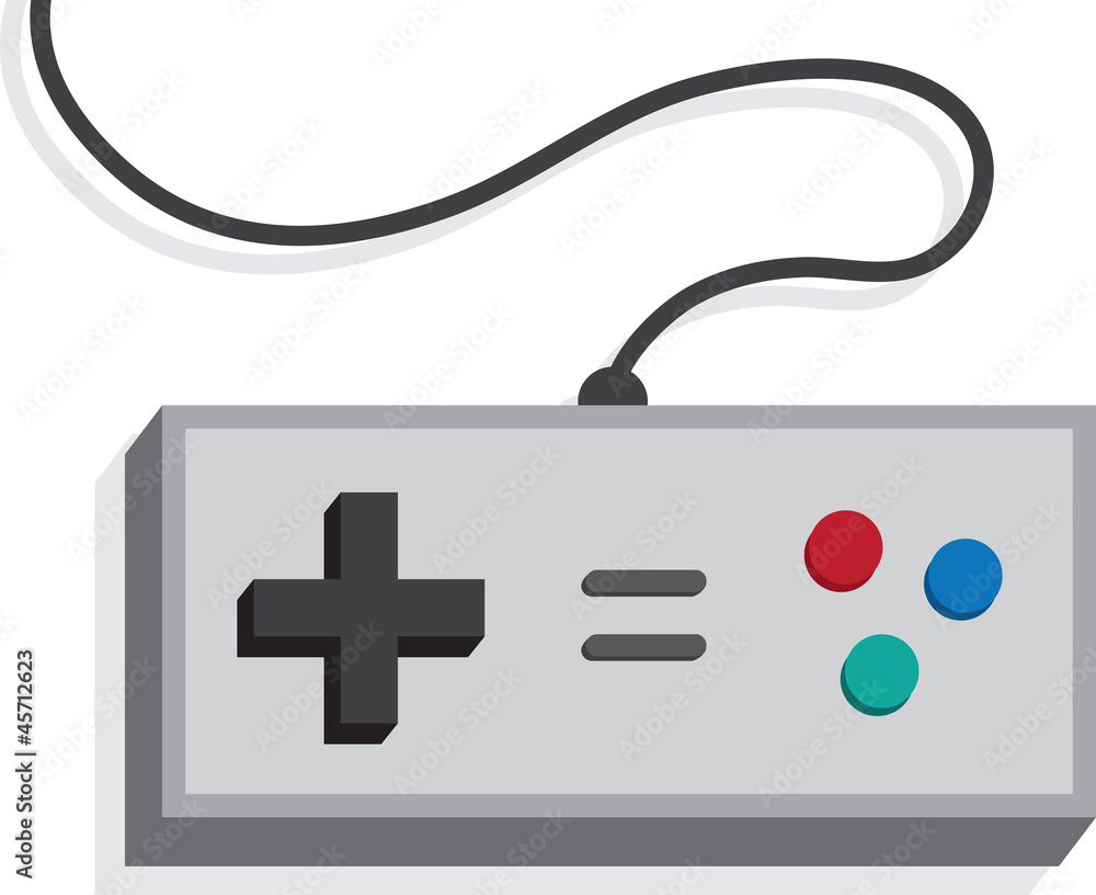 Retro game controller isolated on white Retro game controller isolated on white