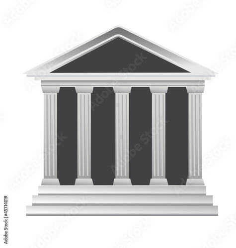 Columns ancient greek historic bank building vector