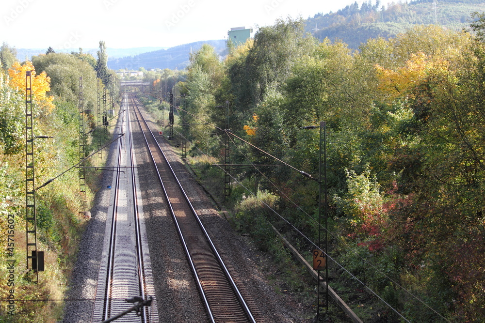 Fototapeta premium long railway tracks