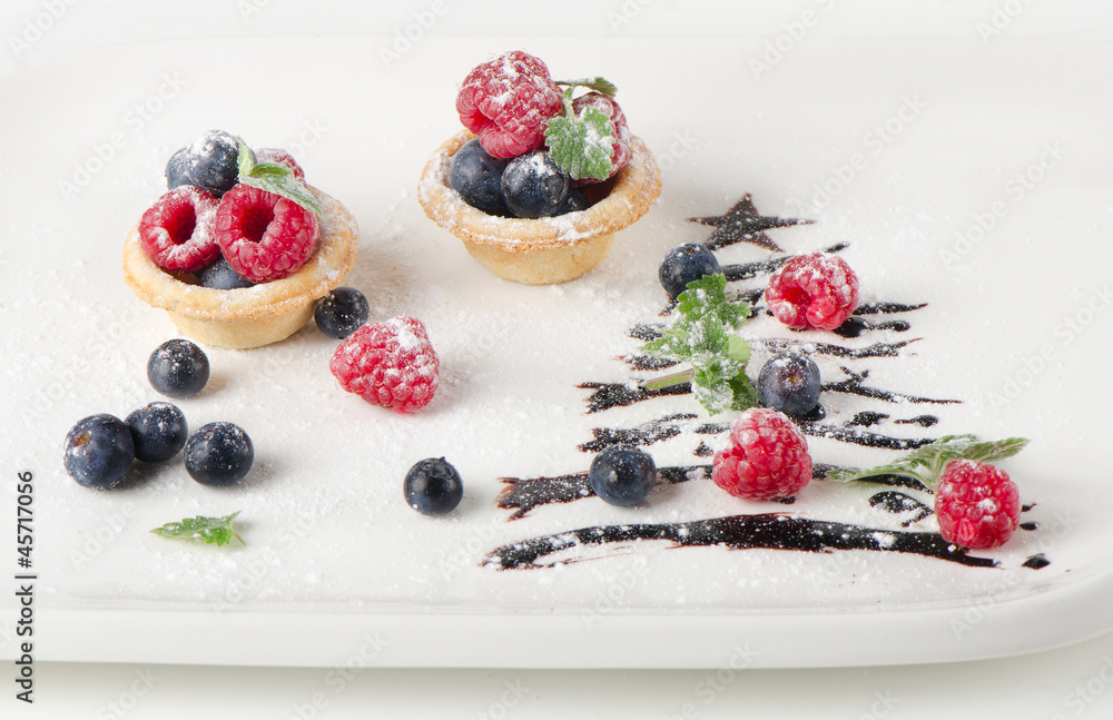 Sweet christmas tree with berries and mint Sweet christmas tree with berries and mint