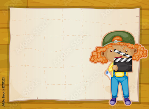girl and a paper sheet
