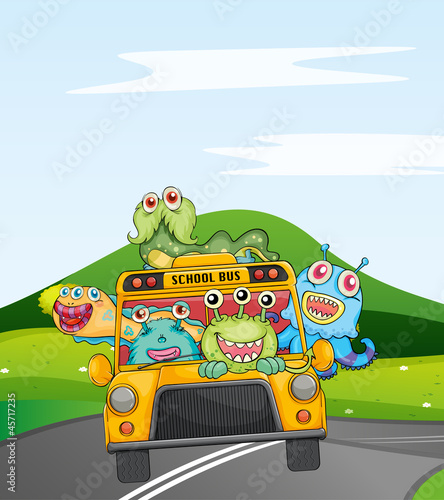 monsters in schoolbus