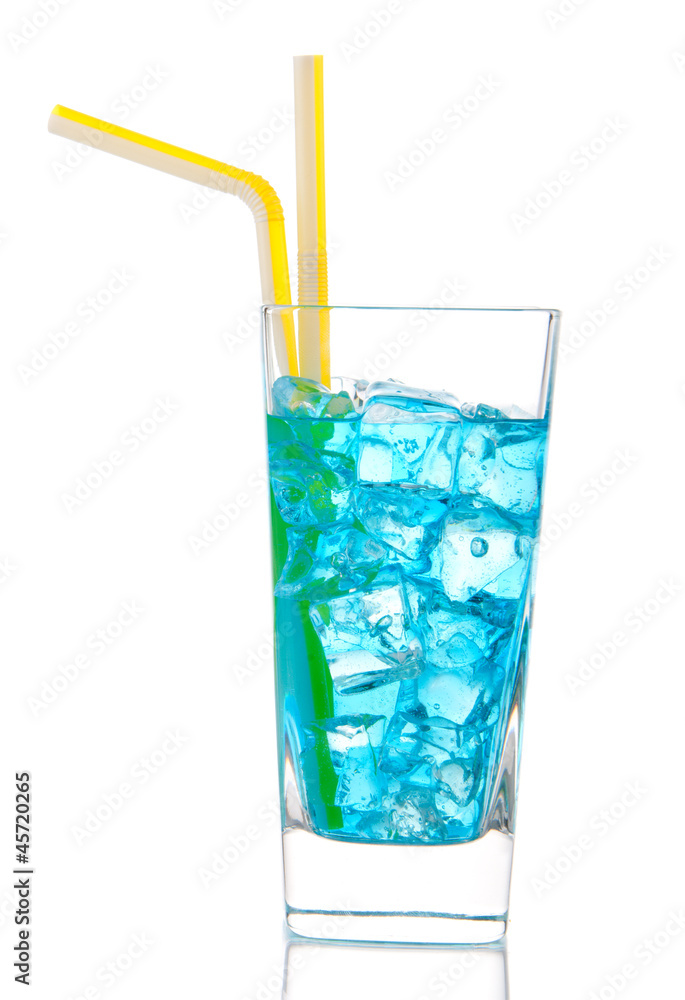 Popular Blue Hawaiian cocktail with alcohol Popular Blue Hawaiian cocktail with alcohol