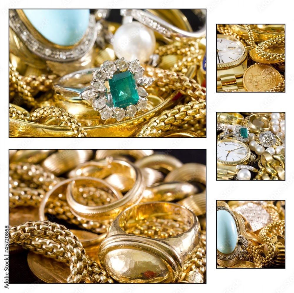 Collage - Gold jewelry Collage - Gold jewelry