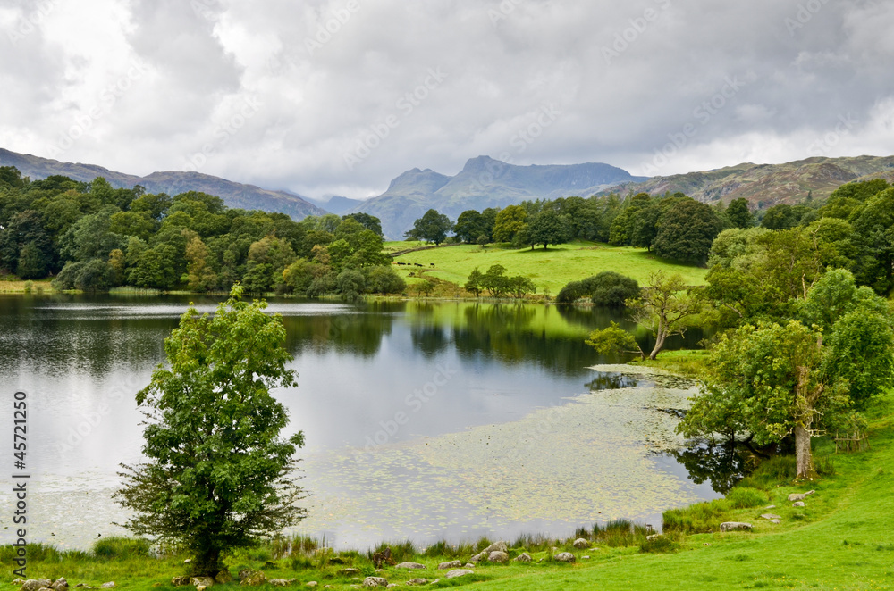 Loughrigg Tarn and the Langdale Pikes
