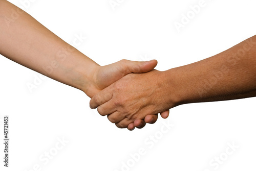 Handshake between young and old hand
