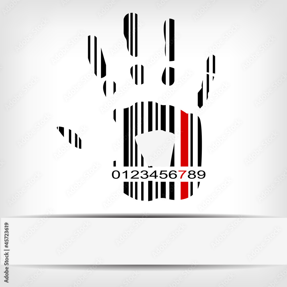 Obraz premium Barcode image with red strip