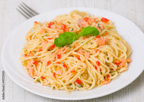 Pasta with salmon