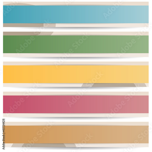 banners set in 5 colors
