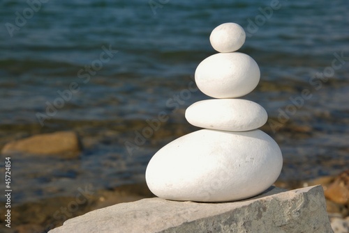 Photography round stones stacked background water