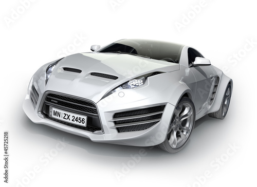 Sports car isolated on white background. Non-branded concept car