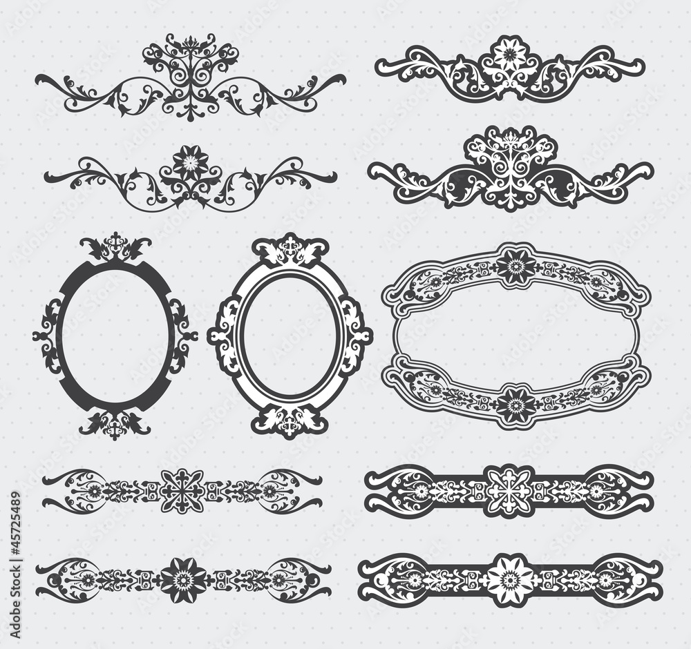 Obraz premium Decorative calligraphic design elements, page & book decor