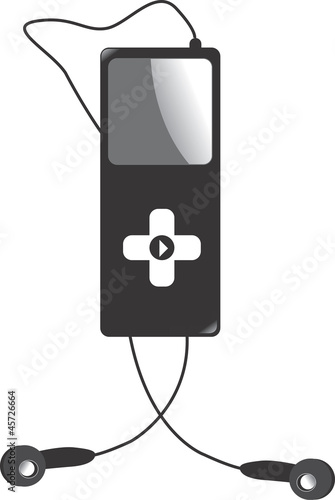 Generic mp3 player and headphones