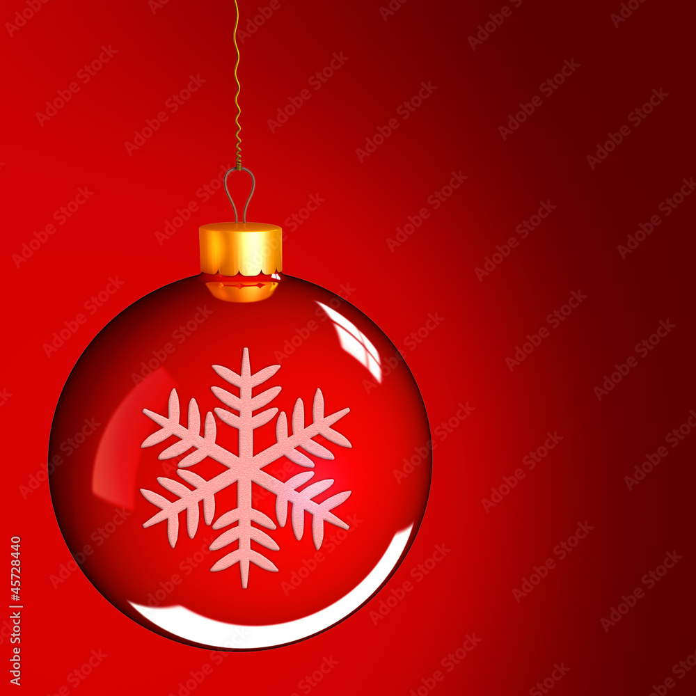 Christmas bauble ball in golden red Christmas bauble ball in golden red
