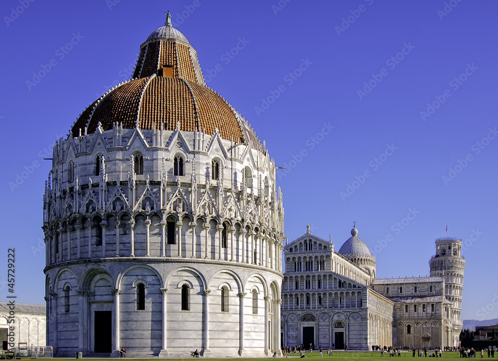 Fototapeta premium The Baptistry, Cathedral, and Leaning Tower of Pisa