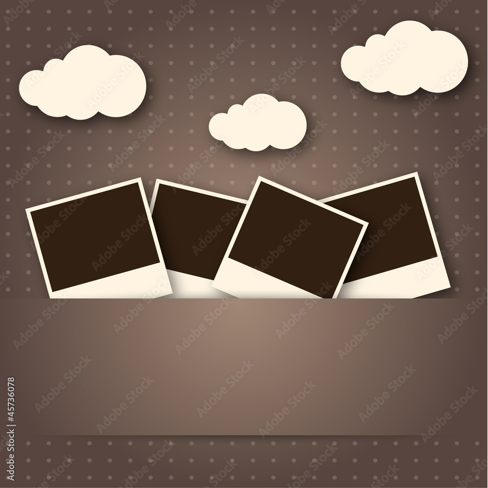 Vintage Photo Frame With Cloud