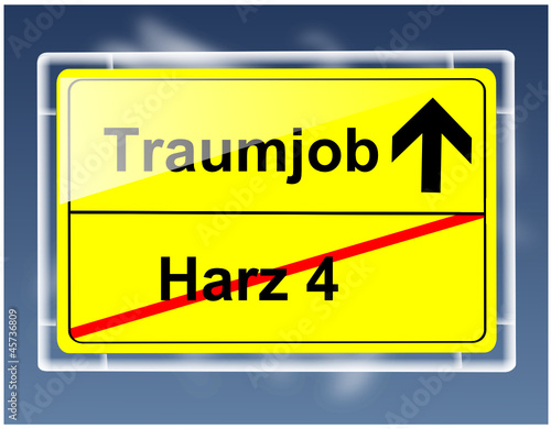 Schild - Harz 4/Traumjob