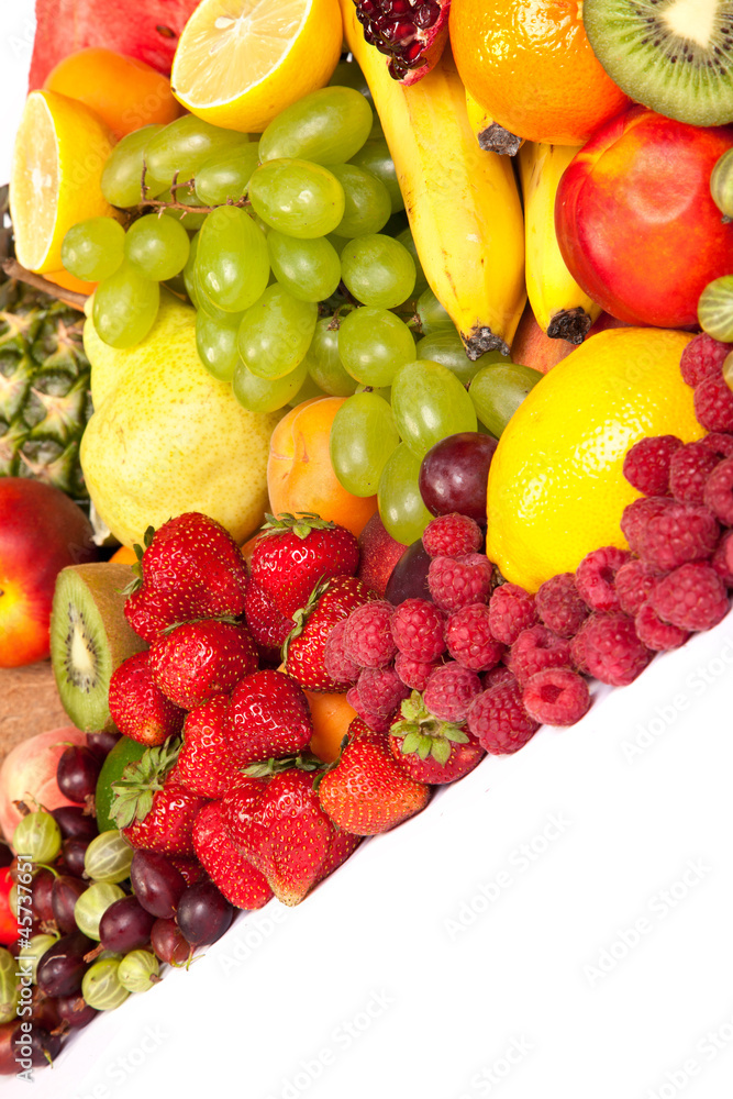 Huge group of fresh fruits isolated on a white background. Huge group of fresh fruits isolated on a white background.