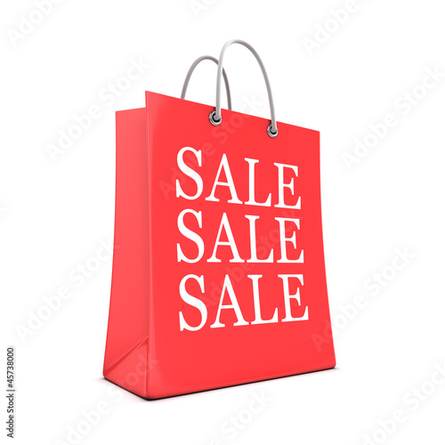 3d Red Sale Shopping Bag