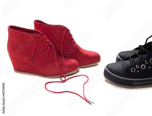 Bilde på lerret chaussures homme femme premier rendez vous rencontre couple