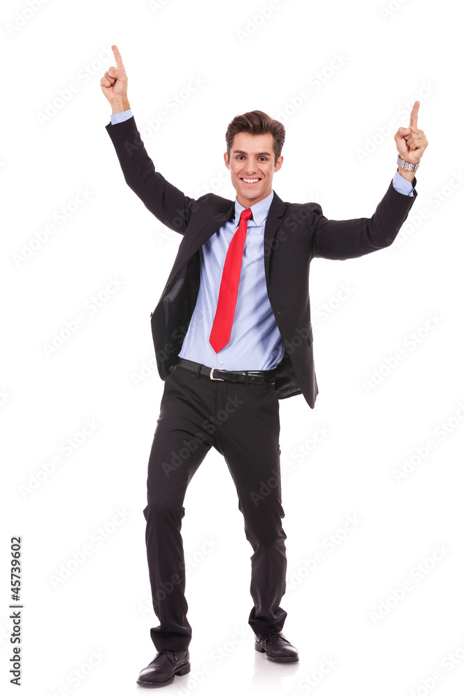 energetic young business man enjoying success energetic young business man enjoying success