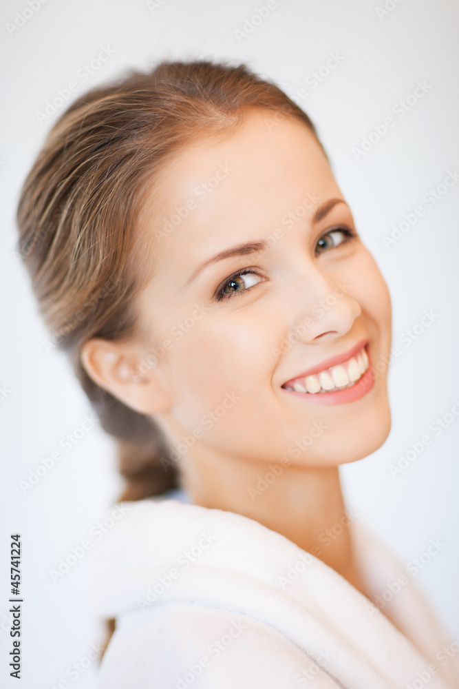 beautiful woman in bathrobe beautiful woman in bathrobe