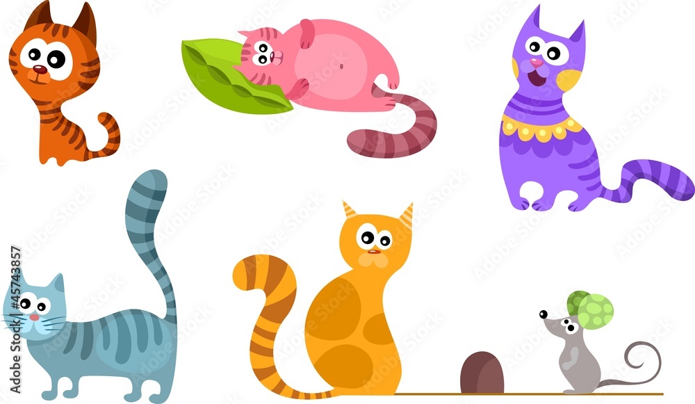 Naklejka premium cat set