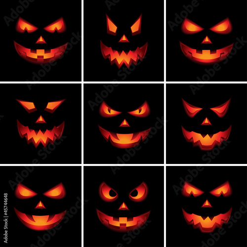 Jack O'Lantern Scary Faces