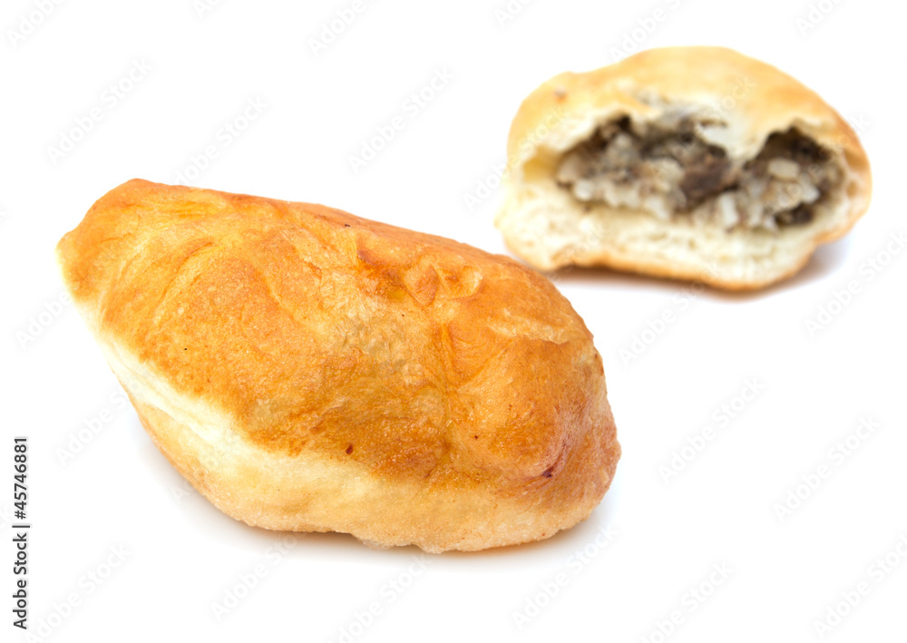 fried pies with meat on a white background fried pies with meat on a white background