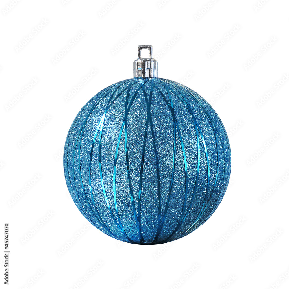 Blue Christmas ball on white background Blue Christmas ball on white background