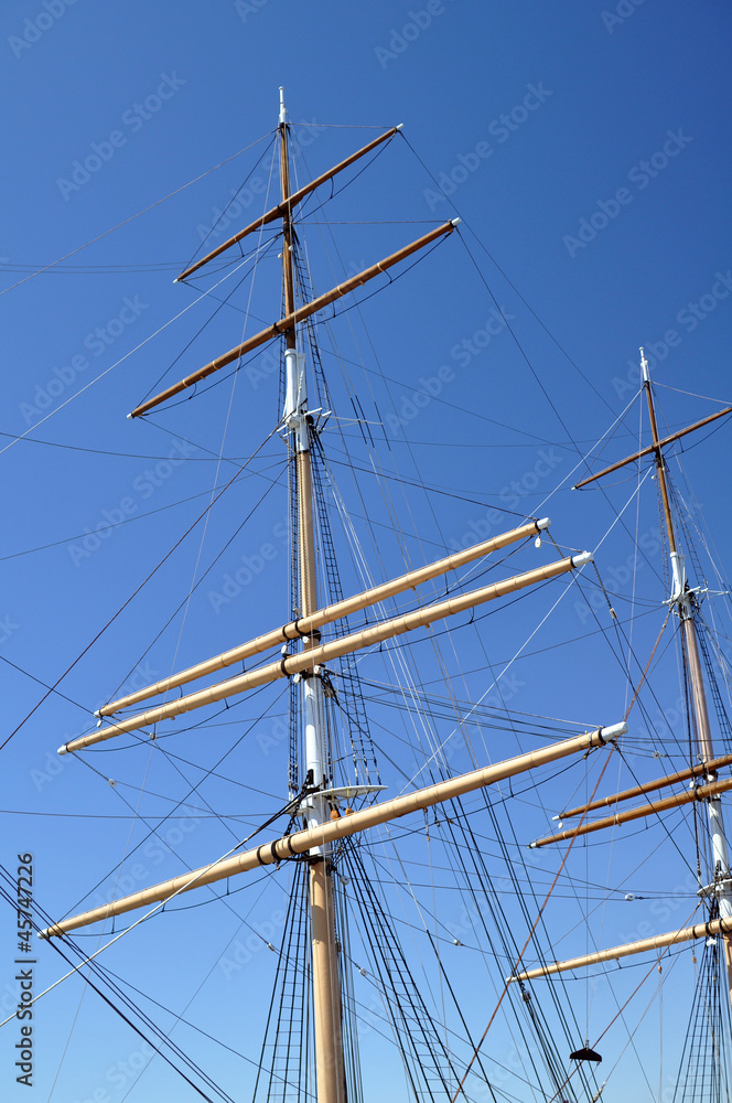 masts and rigging on historic square-rigger masts and rigging on historic square-rigger