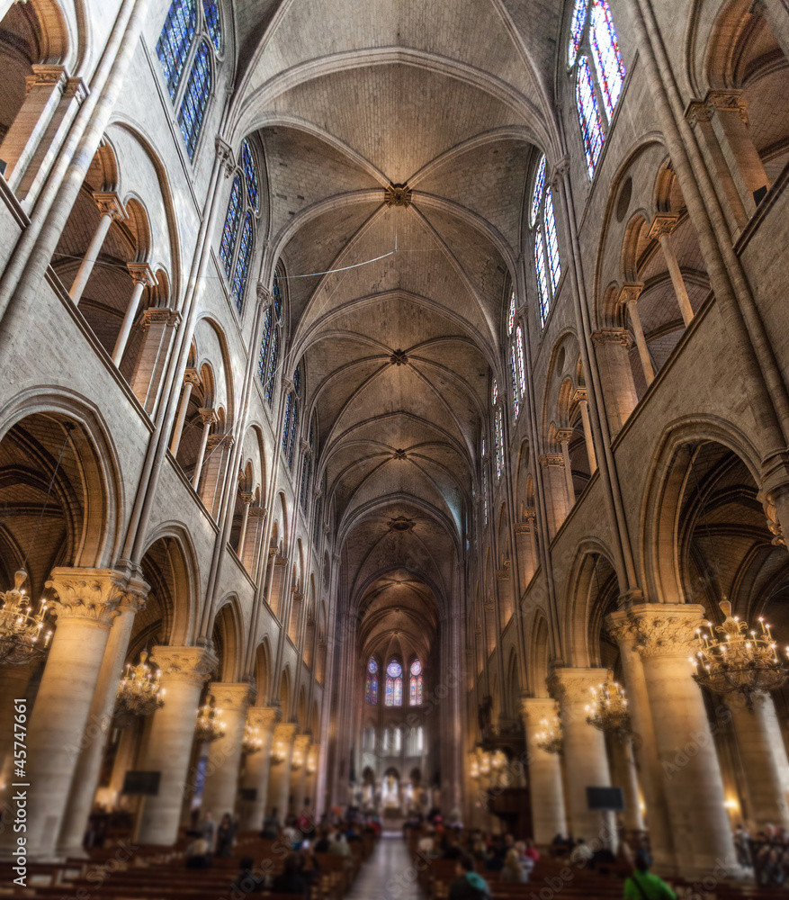 Notre Dame Cathedral, Paris, Interior View
