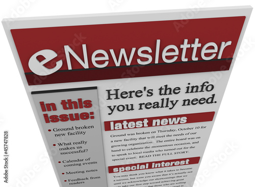 eNewsletter Issue Email Information Articles Update photo