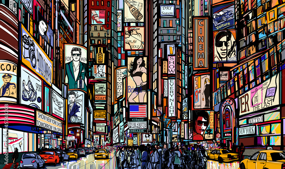 street in New York city - obrazy, fototapety, plakaty 