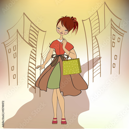 girl at shopping