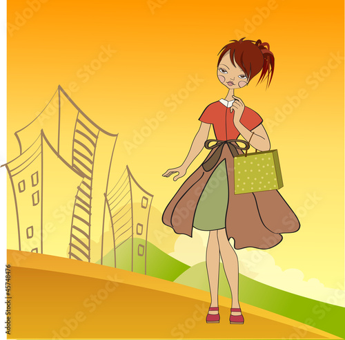 girl at shopping