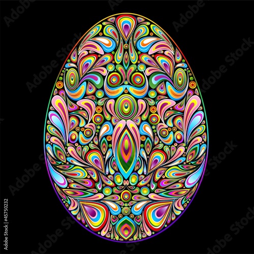 Easter Egg Psychedelic Art Design Uovo di Pasqua Ornamentale