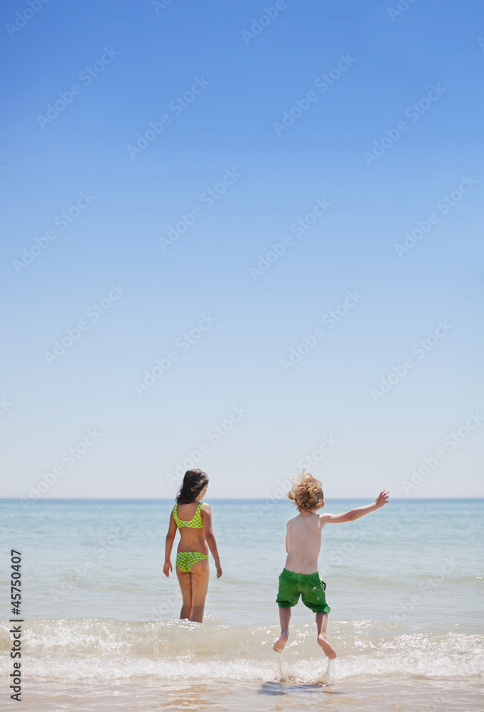 playing  at beach