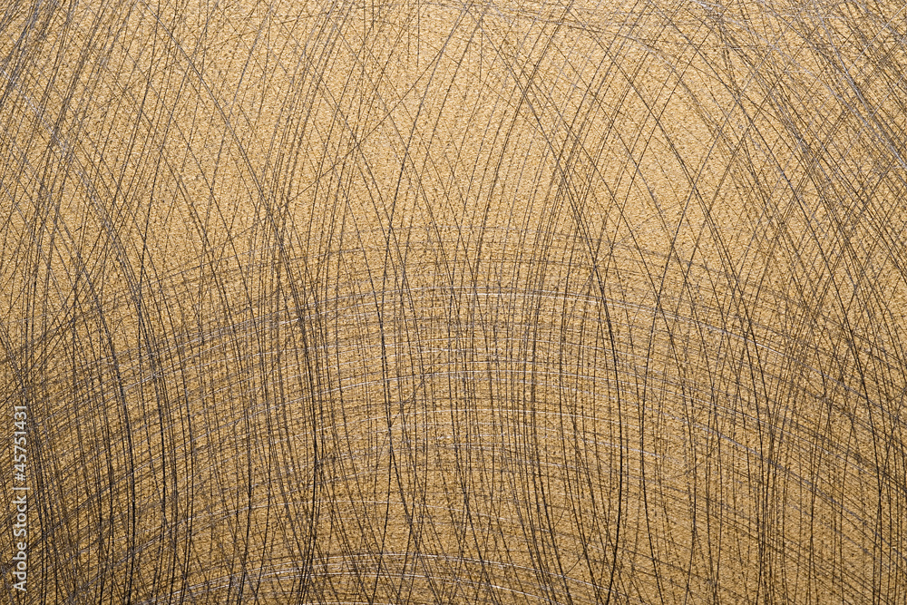 Naklejka premium Scratched gold metal panel